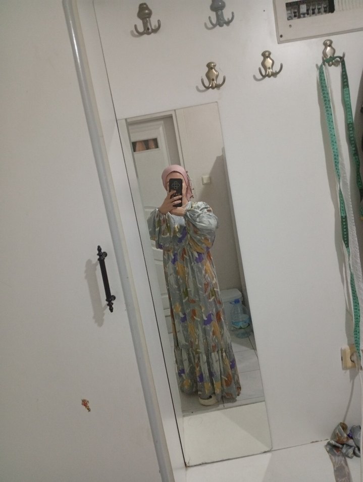 Çok Renkli Uzun Bohem Elbise - Görsel 3