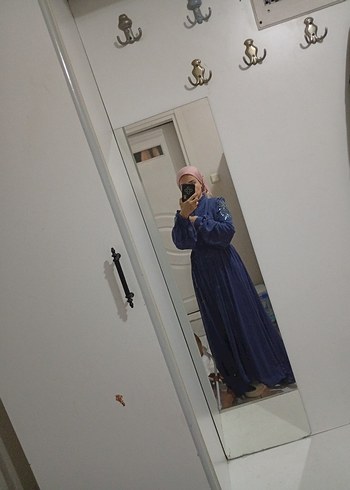 Uzun petrol mavisi abiye - Görsel 4