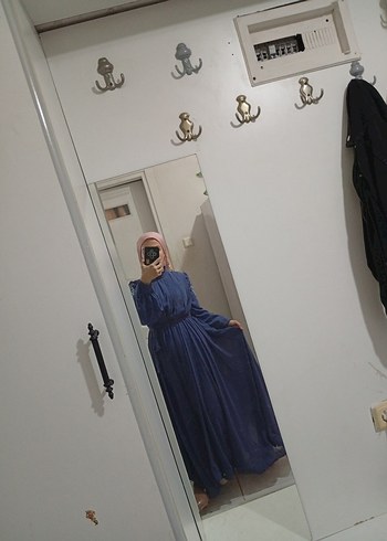 Uzun petrol mavisi abiye - Görsel 2