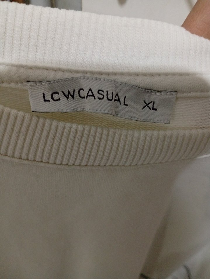 Beyaz Baskılı Kadın Sweatshirt - Görsel 5