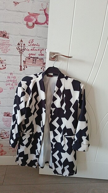 Blazer ceket siyah beyaz