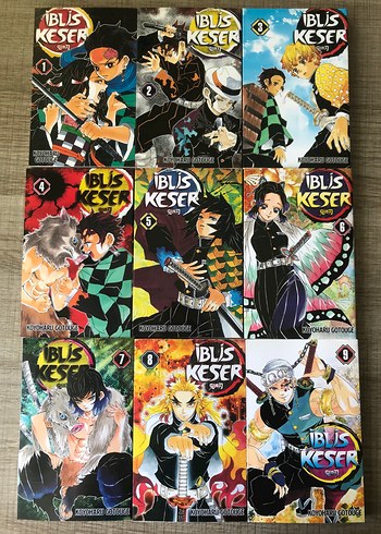 Iblis Keser 1-9 Manga Seti Demon slayer