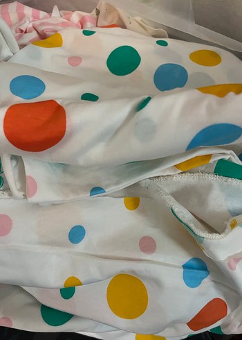 Pastel Renkli Puantiyeli kumaş - Görsel 3