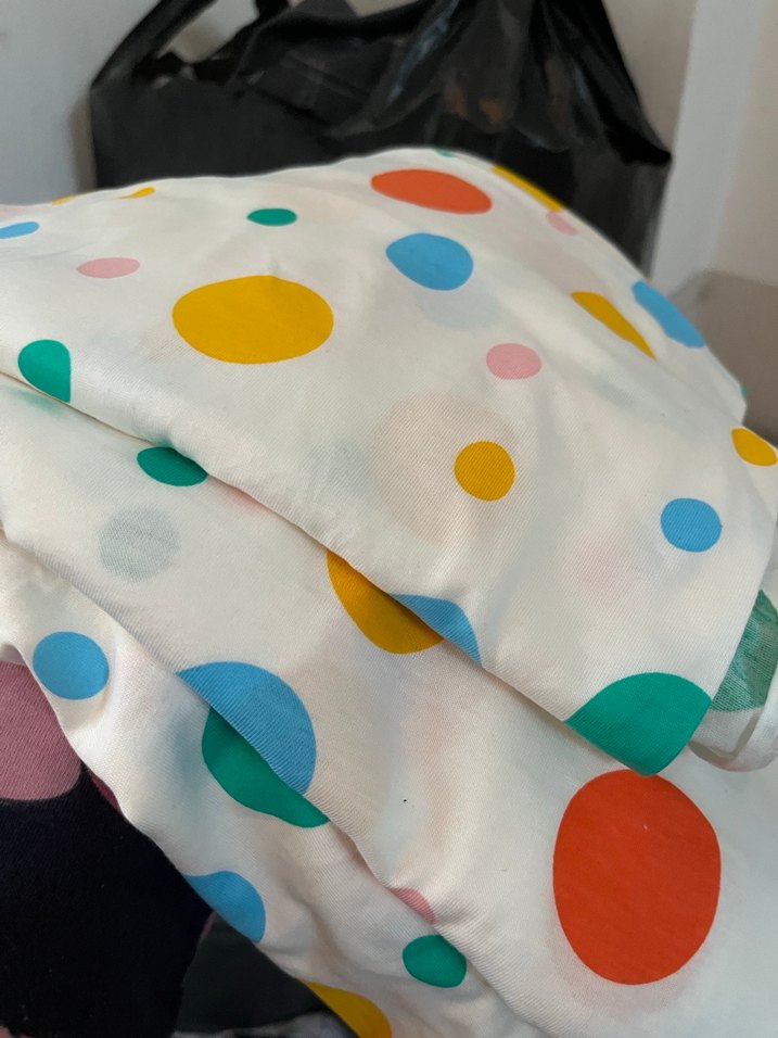 Pastel Renkli Puantiyeli kumaş - Görsel 2