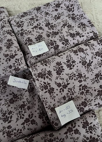 Mor ve  Çiçek Desenli kumaş paketi - Görsel 3