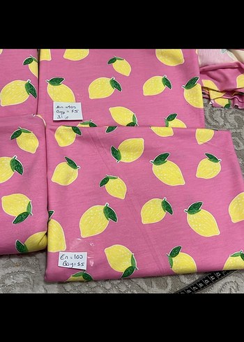 Renkli Desenli Pembe parça kumaş - Görsel 2