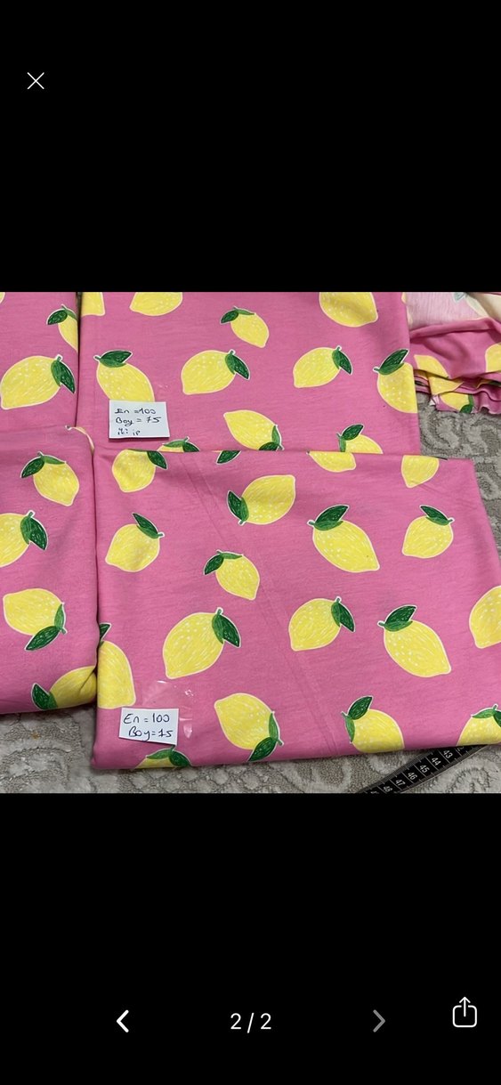 Renkli Desenli Pembe parça kumaş - Görsel 2