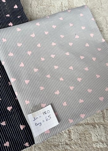 Gri Çizgili ve Baskılı parça kumaş - Görsel 3