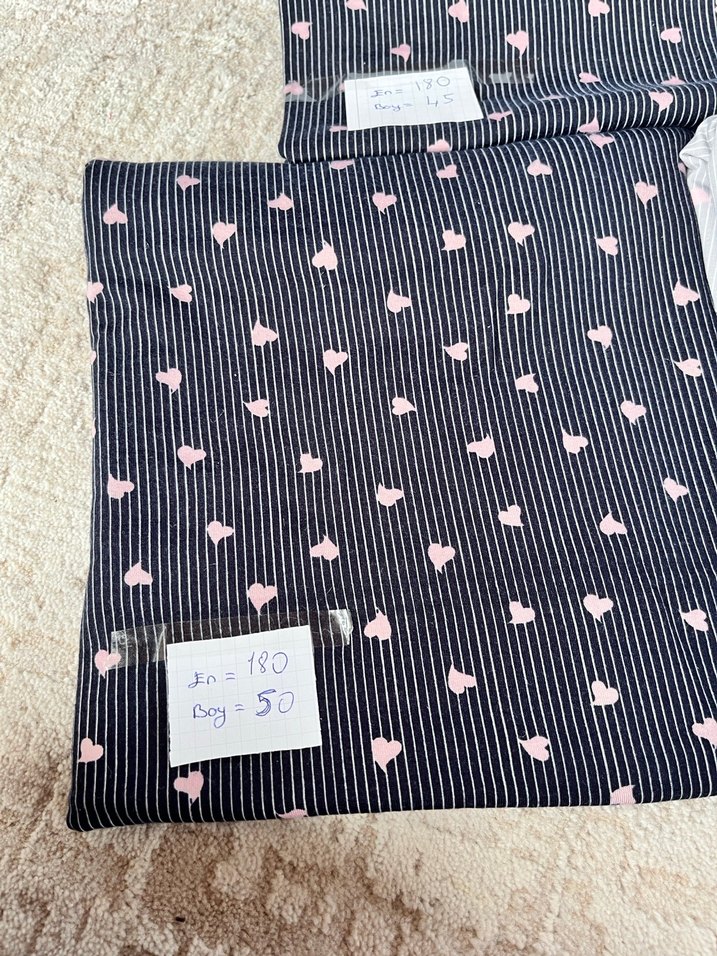 Gri Çizgili ve Baskılı parça kumaş - Görsel 2