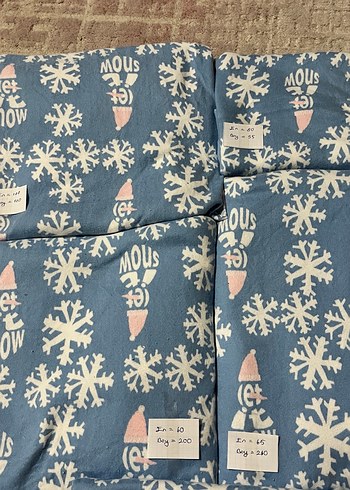 Mavi Baskılı Kar Desenli  yumoş kumaş paketi - Görsel 2