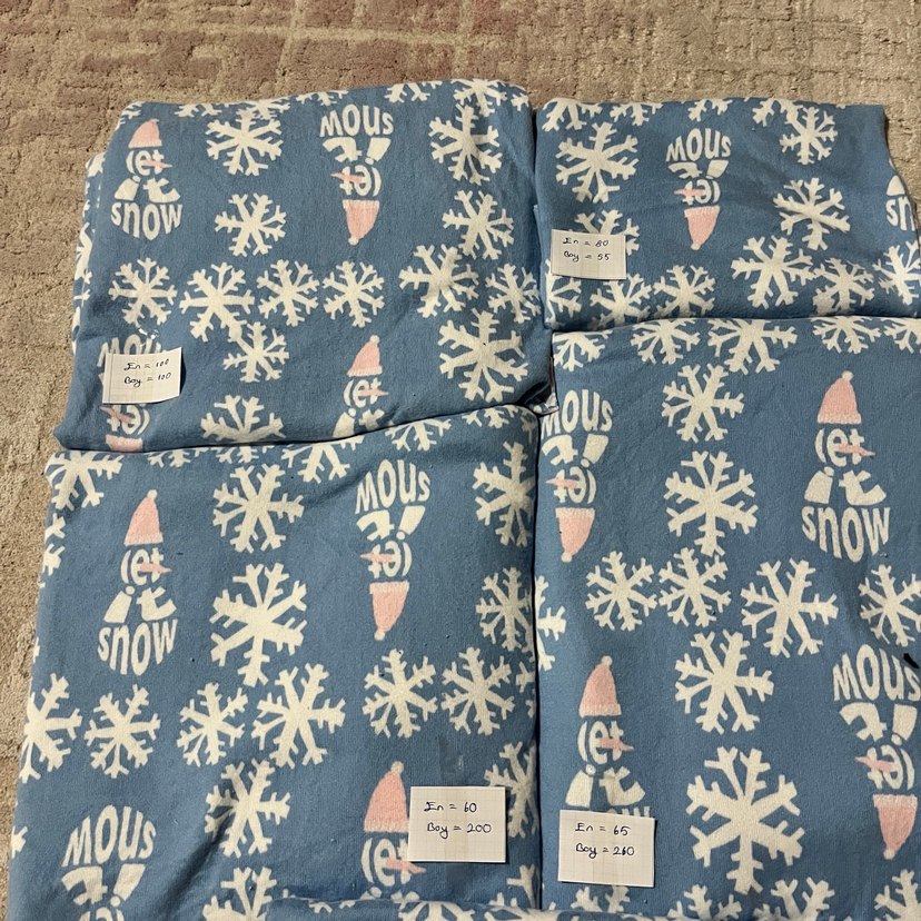 Mavi Baskılı Kar Desenli  yumoş kumaş paketi - Görsel 2