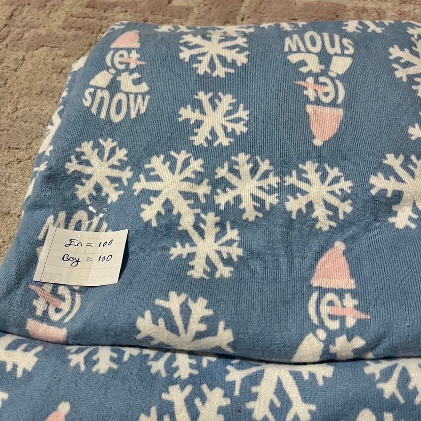 Mavi Baskılı Kar Desenli  yumoş kumaş paketi - Görsel 3