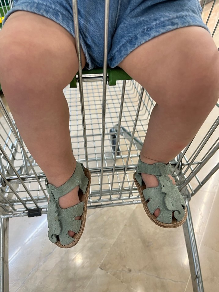 Yeşil Süet unisex Çocuk Sandaleti - Görsel 5