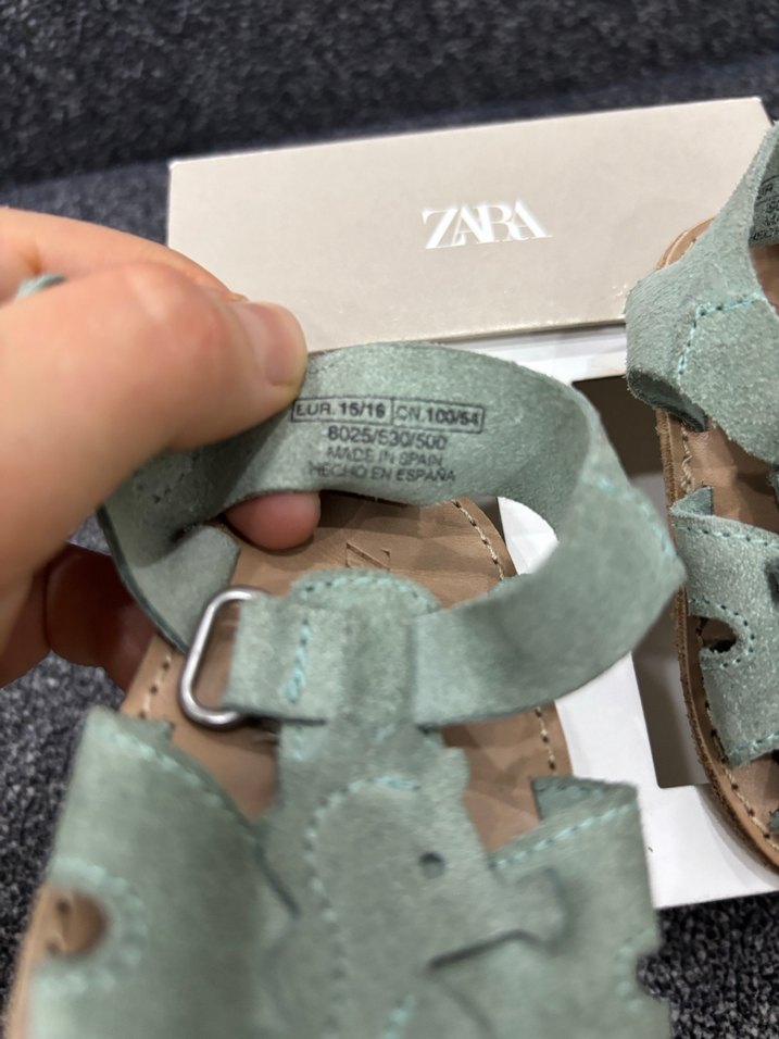 Yeşil Süet unisex Çocuk Sandaleti - Görsel 4