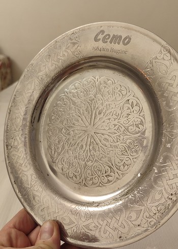 Eski antika Vintage bakır künefe tabağı - Görsel 2