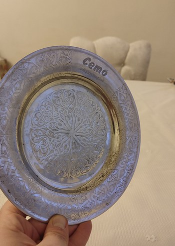 Eski antika Vintage bakır künefe tabağı - Görsel 3
