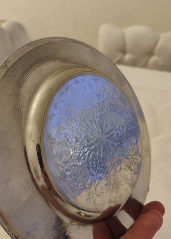 Eski antika Vintage bakır künefe tabağı - Görsel 4