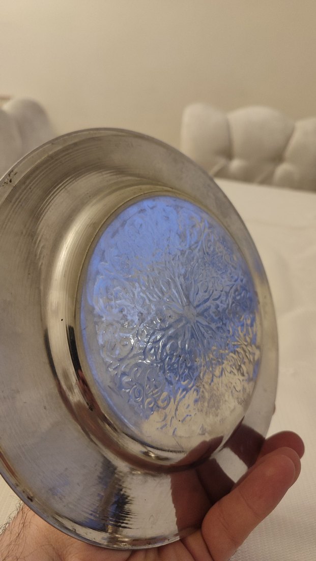 Eski antika Vintage bakır künefe tabağı - Görsel 4