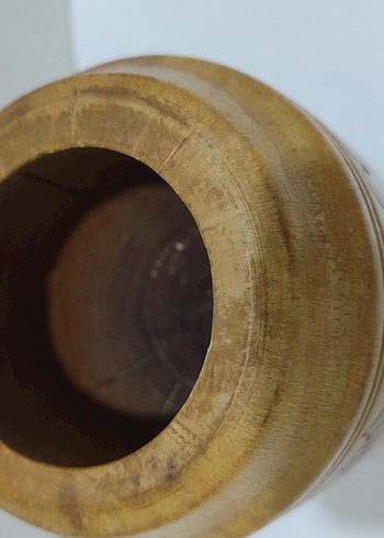 Eski Antika Vintage Ahşap Havan - Görsel 4