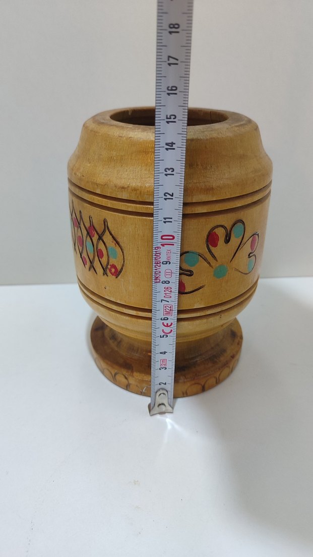 Eski Antika Vintage Ahşap Havan - Görsel 5