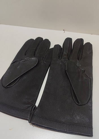 Siyah Deri Biker Eldiveni - Görsel 4