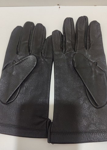 Siyah Deri Biker Eldiveni - Görsel 5