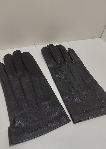 Siyah Deri Biker Eldiveni - Görsel 3