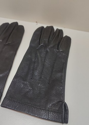 Siyah Deri Biker Eldiveni - Görsel 2