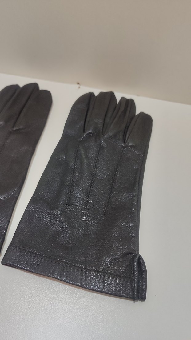 Siyah Deri Biker Eldiveni - Görsel 2