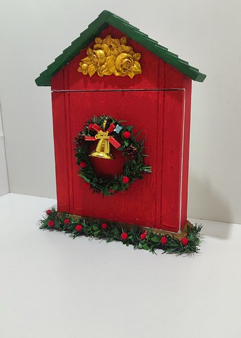 Kırmızı Noel Temalı Dekoratif Figürin Anahtarlık - Görsel 3