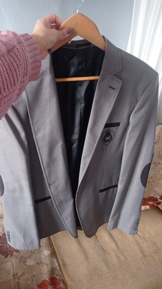 Gri Erkek Düğmeli Ceket - Görsel 3