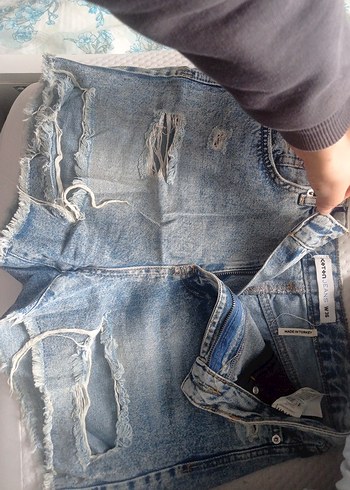 Gevşek Kesim Mini Kadın Kot Şort - Görsel 3