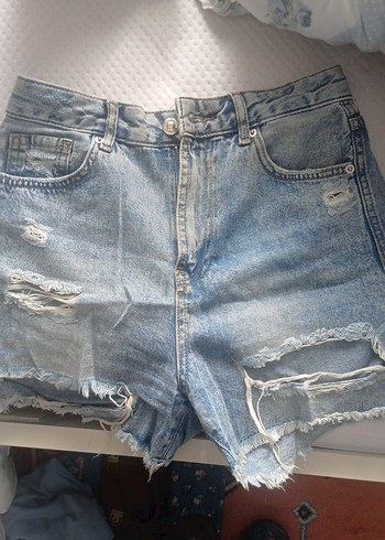 Gevşek Kesim Mini Kadın Kot Şort - Görsel 2