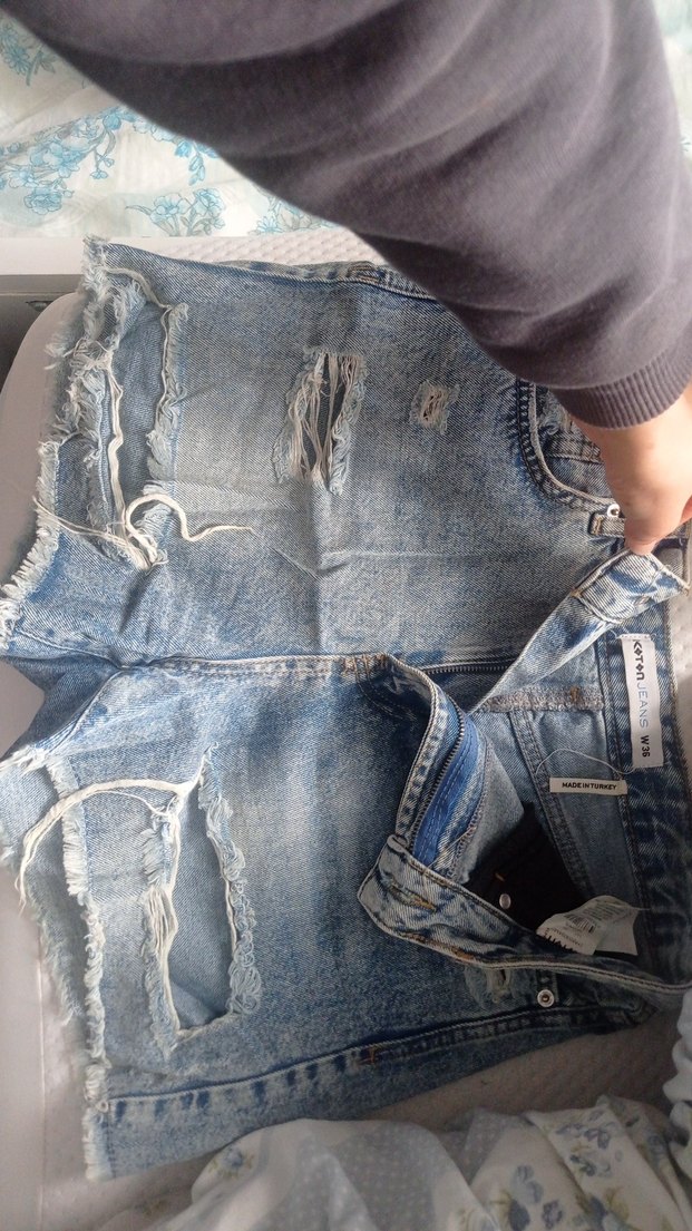 Gevşek Kesim Mini Kadın Kot Şort - Görsel 3