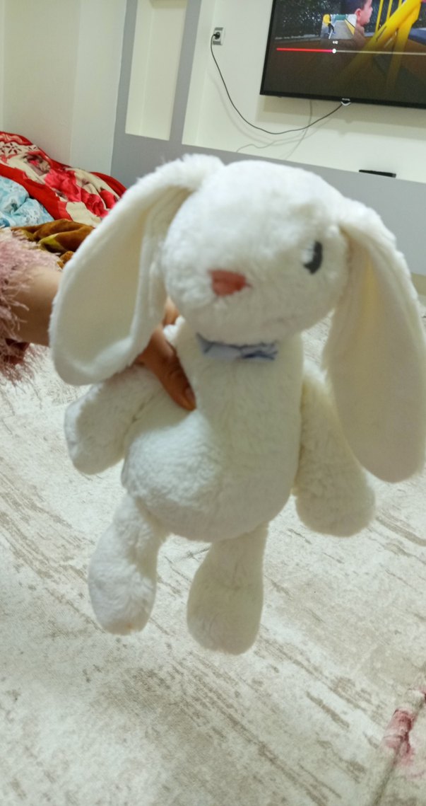 Beyaz Peluş Tavşan Oyuncak - Görsel 2