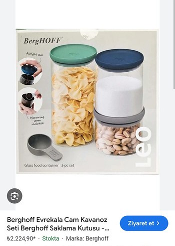 Bergroff 3lü cam kavanoz seti - Görsel 3