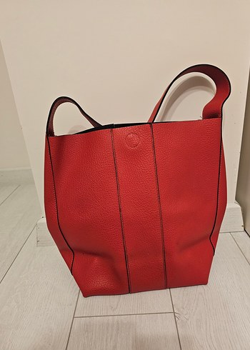 Kırmızı deri çanta - Görsel 2