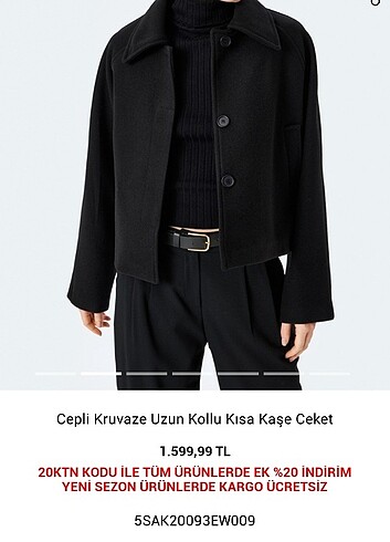 34 Beden Koton marka kaşe kaban