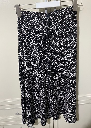 Düğmeli Desenli Gri Hamile Midi Etek - Görsel 2