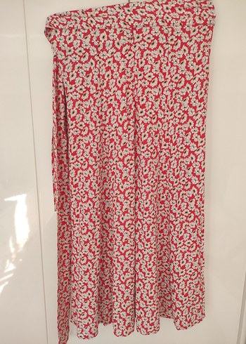 Kırmızı Drapeli Uzun Bohem Midi Etek - Görsel 3