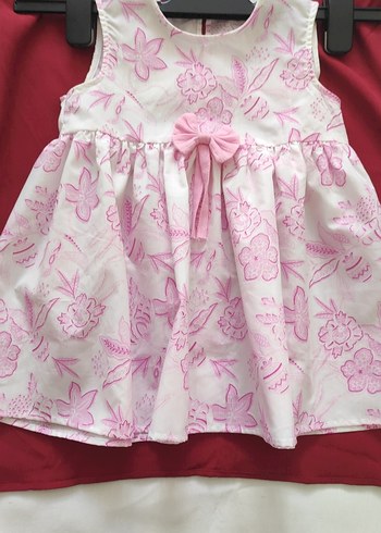Pembe Nakışlı Kolsuz Kız Elbisesi - Görsel 2