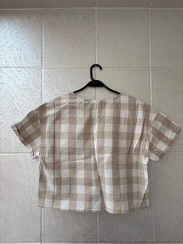 xl Beden camel Renk Defacto crop-kemer boy bluz