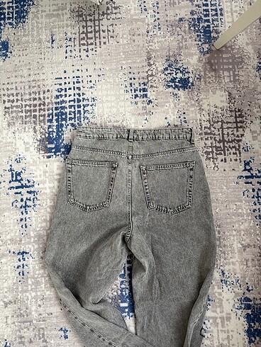 H&M wide leg dizi yırtık gri jean