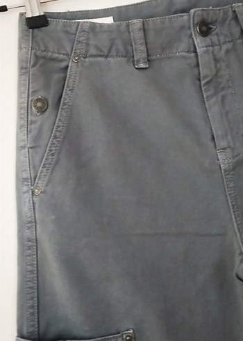 13-14 Yaş Beden gri Renk Gri Erkek Çocuk Bol Kesim Denim Pantolon