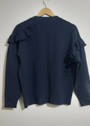 Diğer Kadın Lacivert Fırfırlı Uzun Kollu Sweatshirt