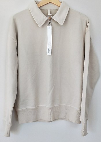 Bej Erkek Uzun Kollu penye Sweatshirt