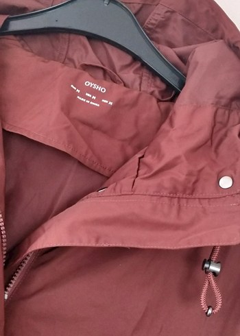 Oysho Bordo Midi Kadın yağmurluk.
