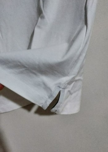 Erkek Beyaz Polo Yaka Düğmeli Tişört - Görsel 4