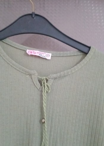 Yeşil Düğmeli Bohem Kadın Triko - Görsel 2