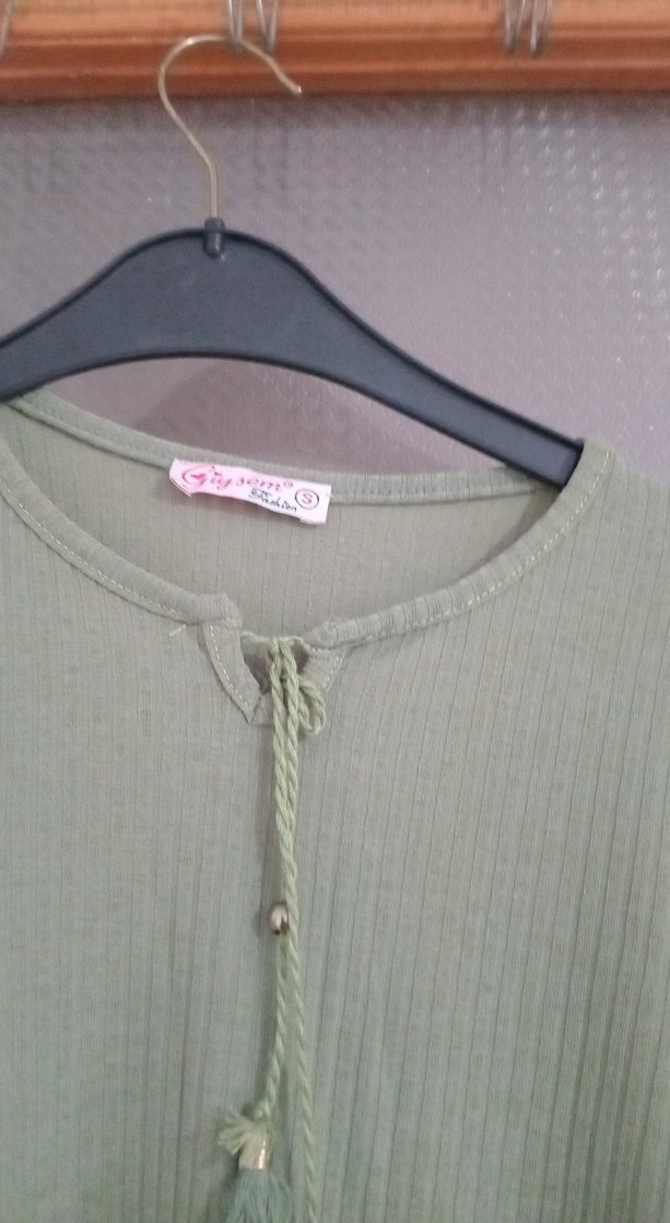 Yeşil Düğmeli Bohem Kadın Triko - Görsel 2